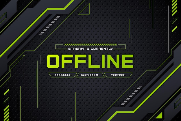 Free vector offline twitch banner gammer style