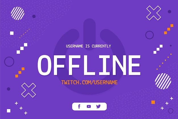 Free vector offline twitch banner in memphis style