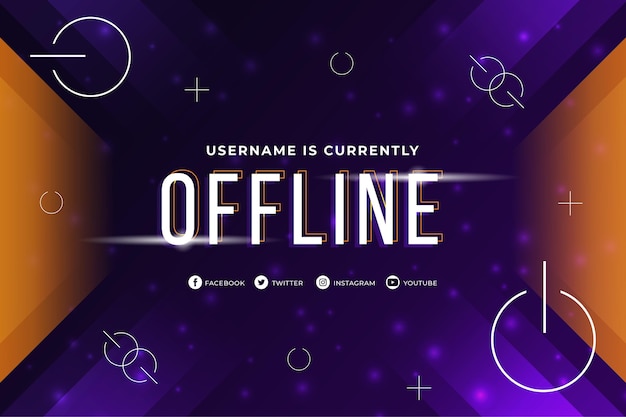 Free Vector offline twitch banner template