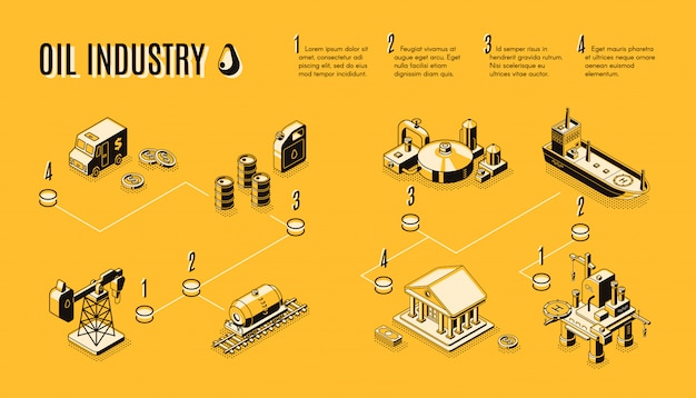 Free Vector oil industry, petroleum production process components line art