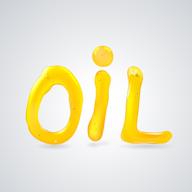 Free vector oil liquid text. on a white background.