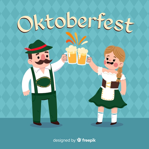 Oktoberfest background with couple