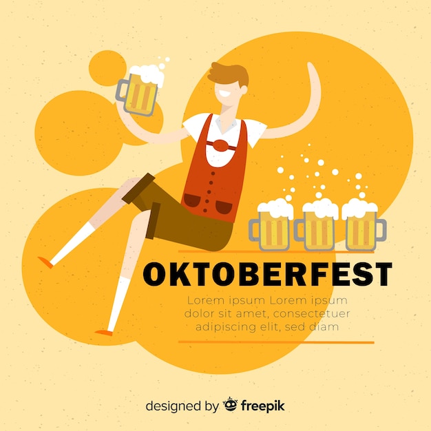 Free Vector oktoberfest background with man