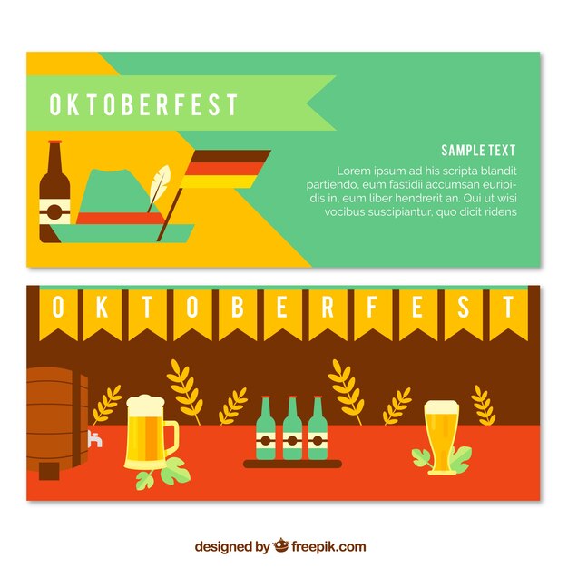 Oktoberfest banners in flat design