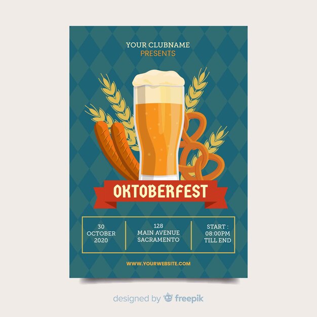 Oktoberfest beer festival flyer template