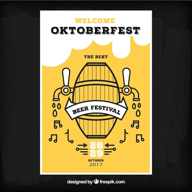 Oktoberfest brochure with beer barrel