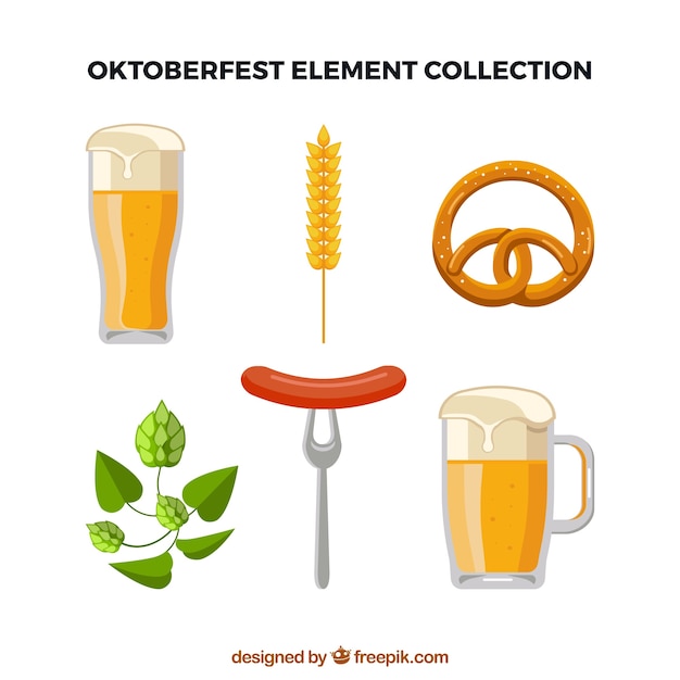 Free Vector oktoberfest celebration set