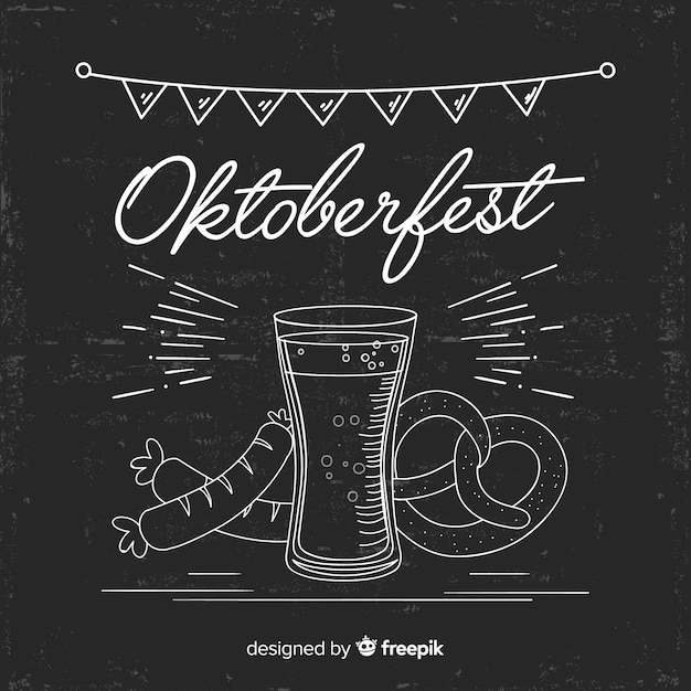 Free Vector oktoberfest concept on blackboard background