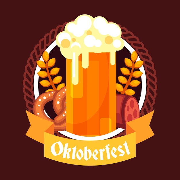 Oktoberfest concept in flat design