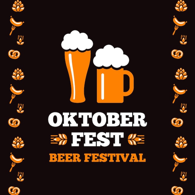 Free Vector oktoberfest concept in flat design