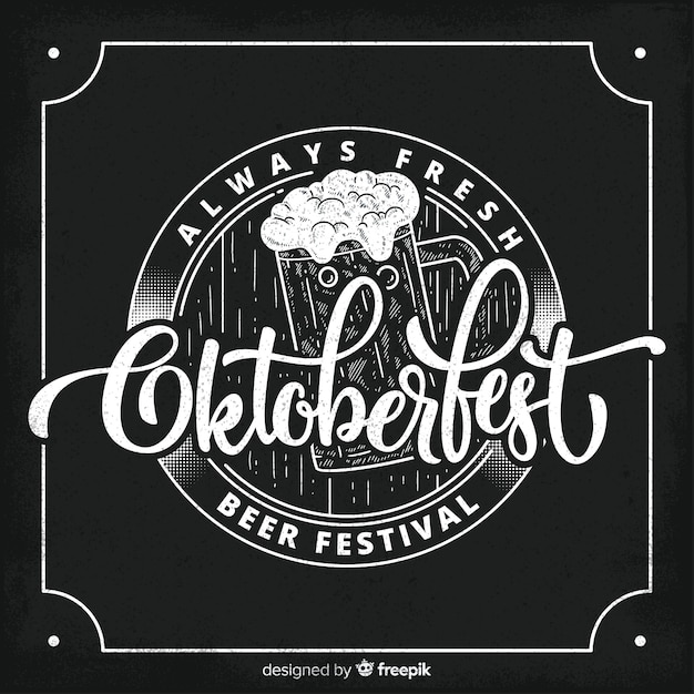 Free Vector oktoberfest concept with blackboard background