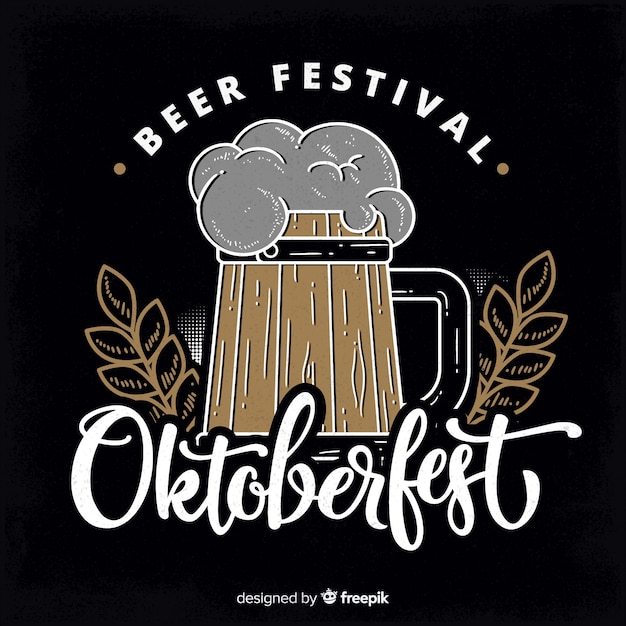 Free Vector oktoberfest concept with blackboard background