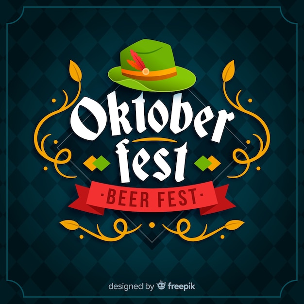 Oktoberfest concept with flat design background