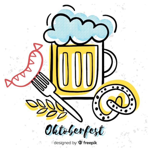 Oktoberfest concept with hand drawn background