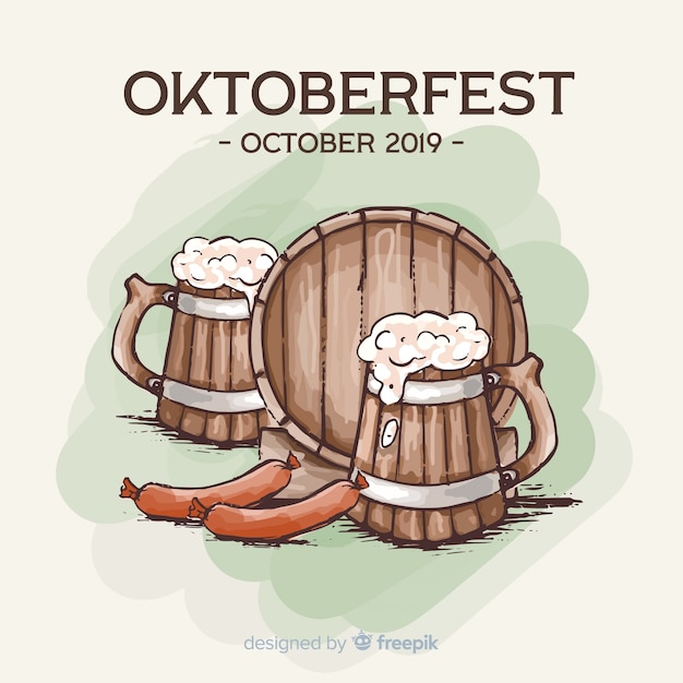 Oktoberfest concept with hand drawn background