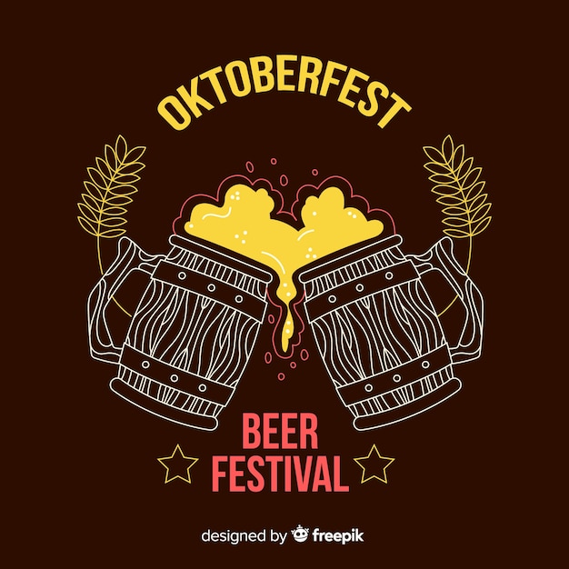 Oktoberfest concept with hand drawn background