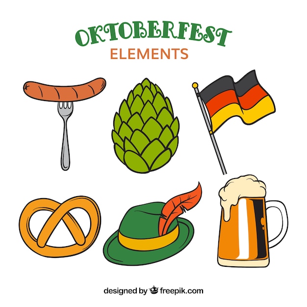 Free Vector oktoberfest, elements for the event