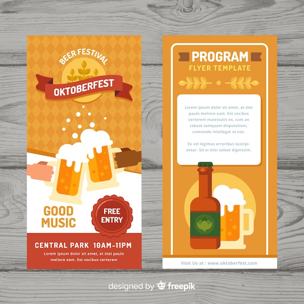 Oktoberfest festival banner template in flat design