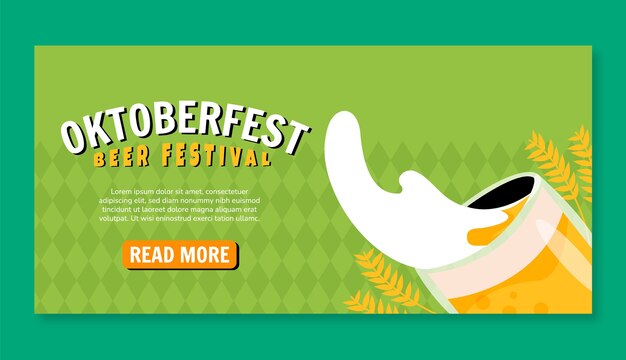 Oktoberfest hand drawn flat banner