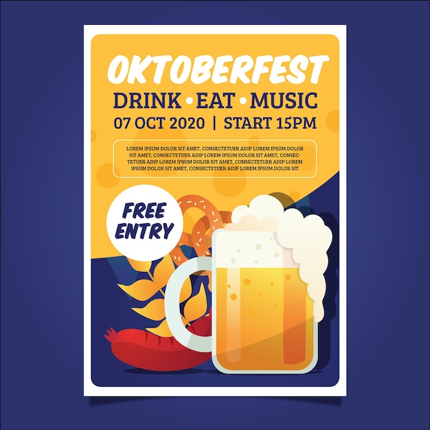 Oktoberfest hand drawn poster template