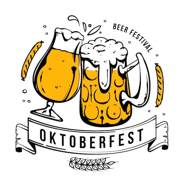 Free Vector oktoberfest hand-drawn theme