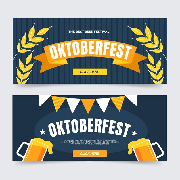 Oktoberfest horizontal banners set