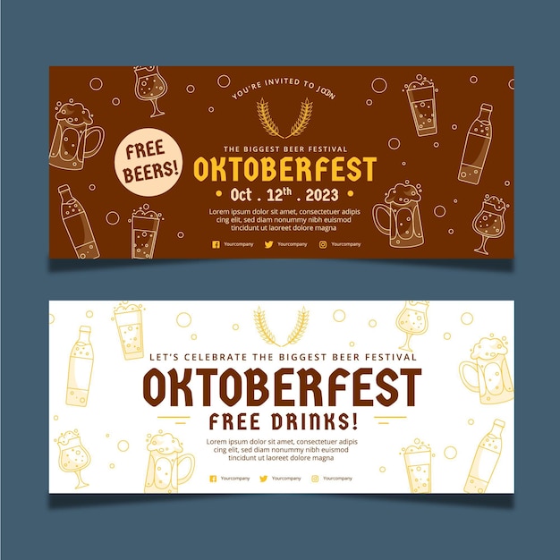 Oktoberfest horizontal banners set