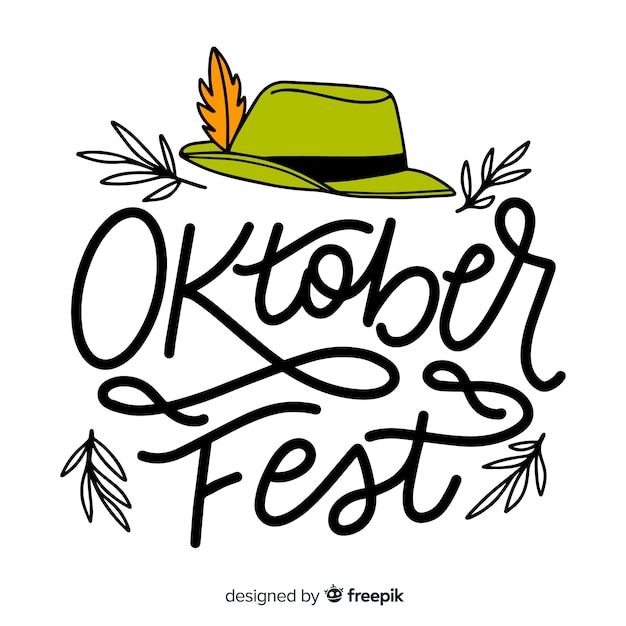 Oktoberfest lettering background with elements