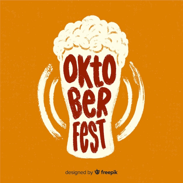 Oktoberfest lettering background with elements