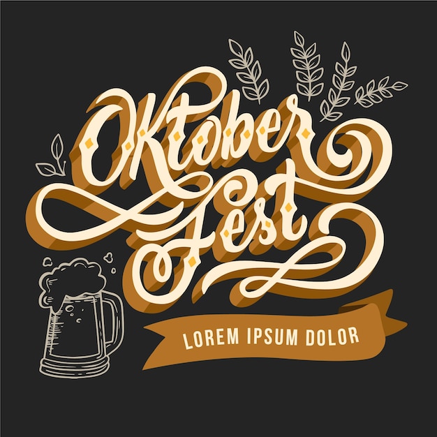 Free Vector oktoberfest lettering concept