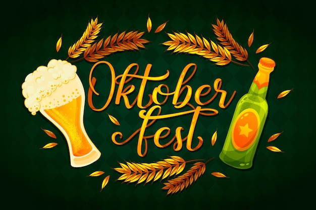 Oktoberfest lettering with pint