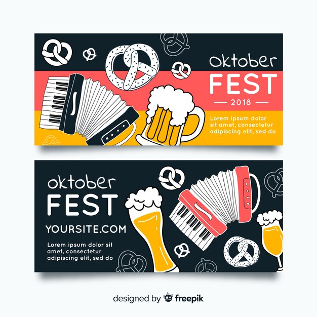 Oktoberfest party banner template set