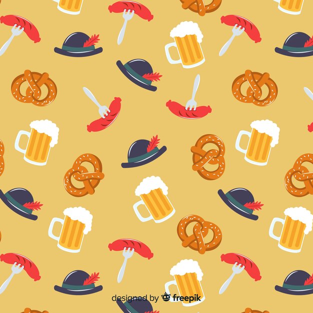 Oktoberfest pattern with traditional elements