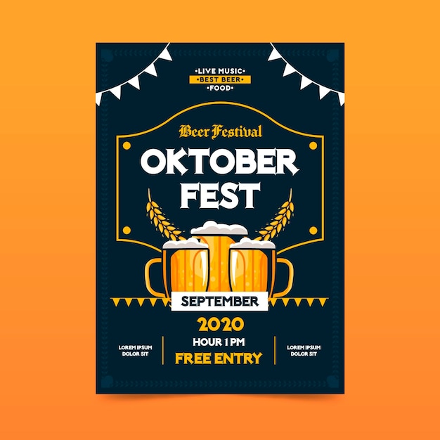 Oktoberfest poster template draw