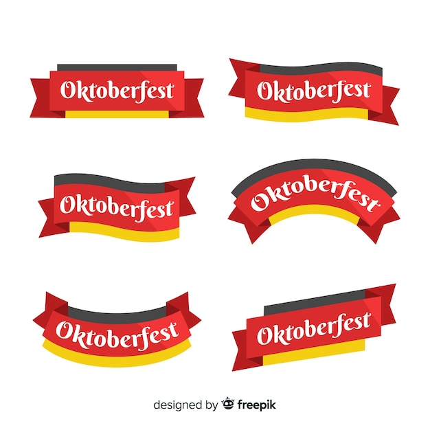 Oktoberfest ribbons in flat design