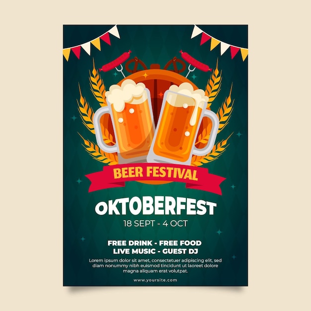 Oktoberfest vertical poster template