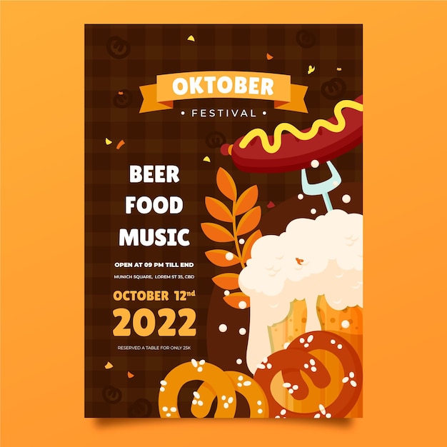 Oktoberfest vertical poster template