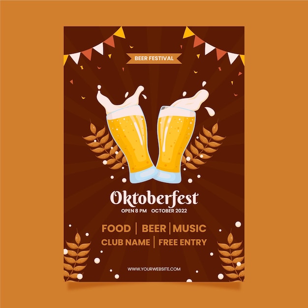 Free Vector oktoberfest vertical poster template