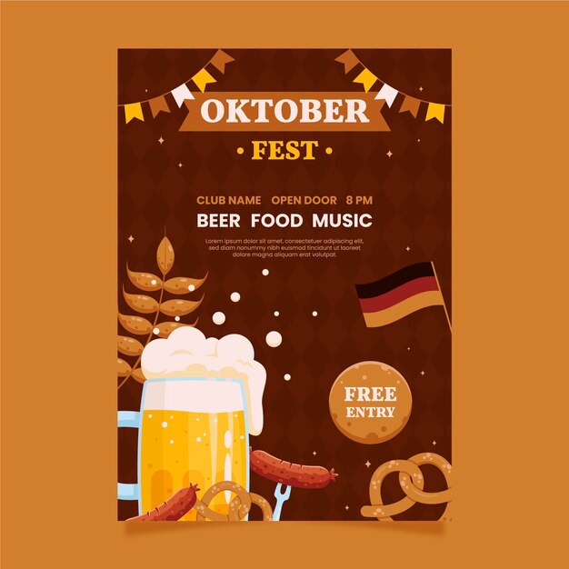 Oktoberfest vertical poster template