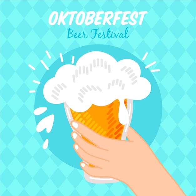 Oktoberfest with hand holding beer