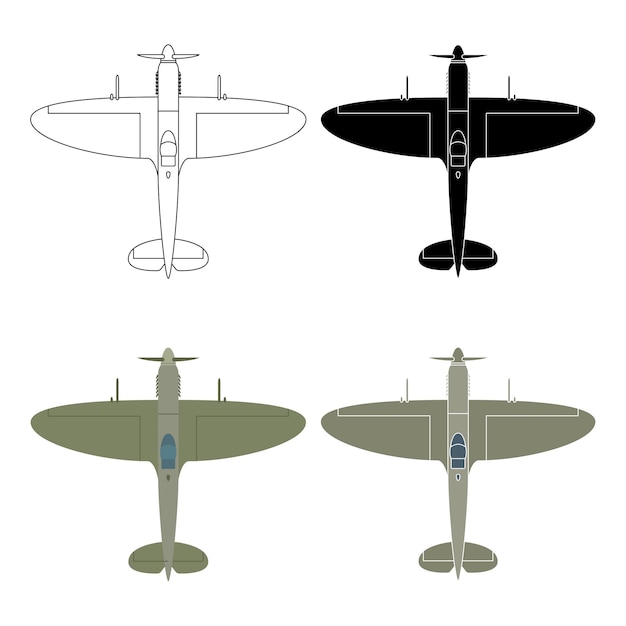 Free Vector old aeroplane multiple styles