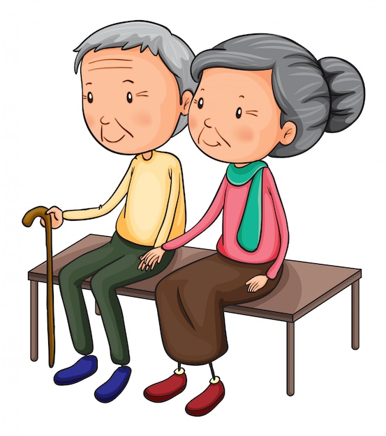 Old couple on a bench