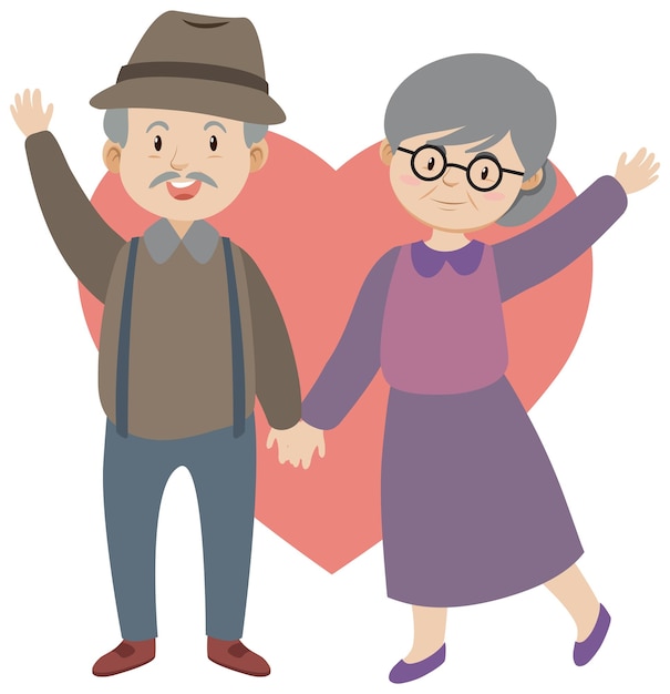 Free Vector an old couple in love