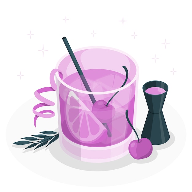 Free Vector old fashioned cocktail concept illustration