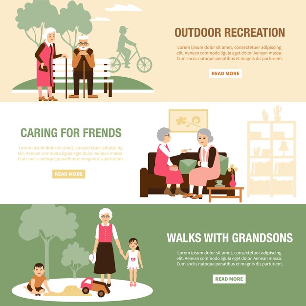 Old People Banner Templates