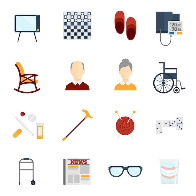 Old people icons collection