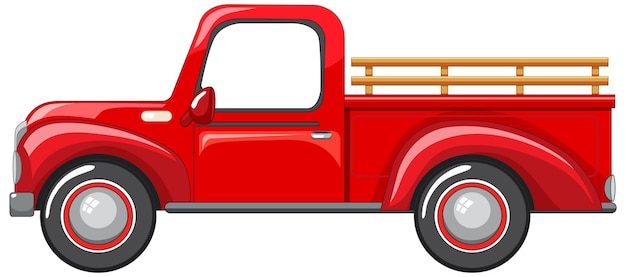 Free vector old red truck on white background