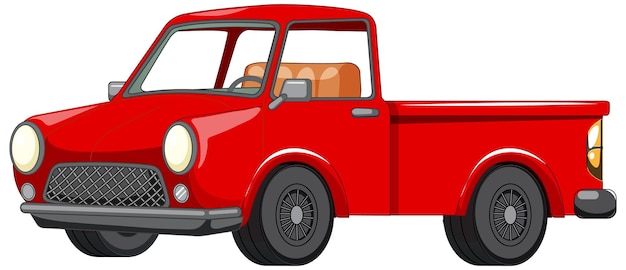 Free Vector old red truck on white background