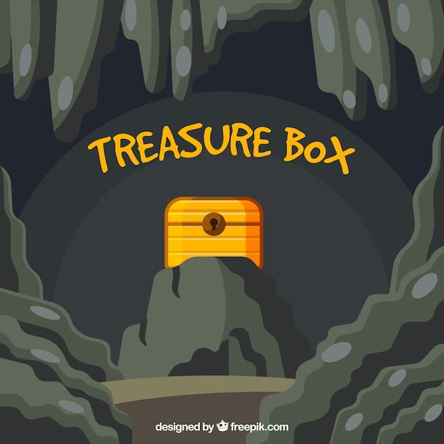 Free Vector old treasure chest with flat design