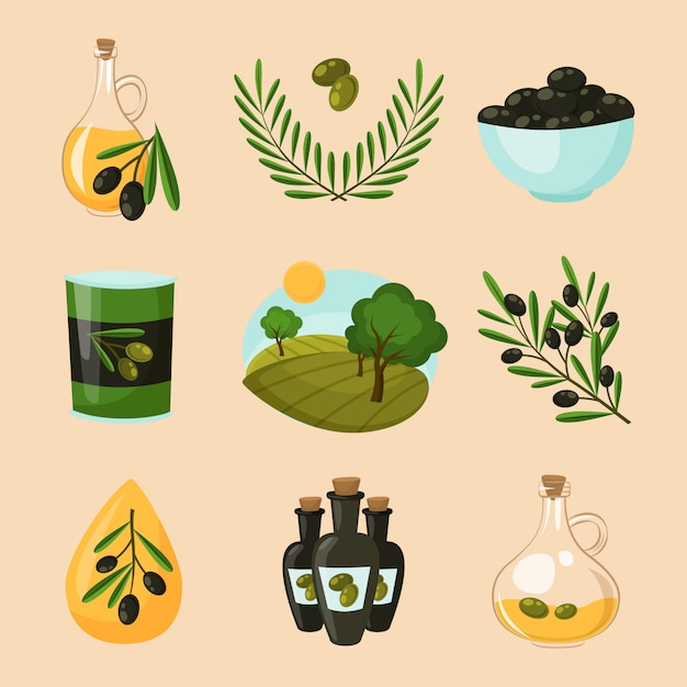 Free vector olive icons set